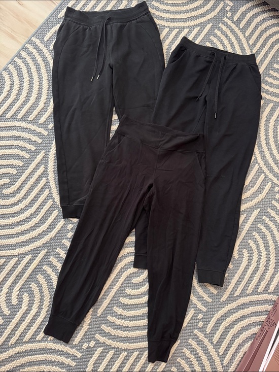 lululemon athletica Pants - Lululemon Jogger Bundle Lot of 3 Black Women's Size 10 Athletic Athleisure